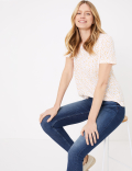 Animal Print Crew Neck Relaxed Fit T-Shirt