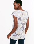 Floral V-Neck Relaxed Longline T-Shirt