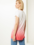 Relaxed Fit Longline Dip Dye T-Shirt