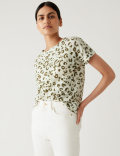 Linen Rich Printed T-Shirt