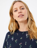 Pure Cotton Floral Straight Fit T-Shirt
