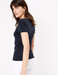 Cotton Rich V-Neck Fitted T-Shirt