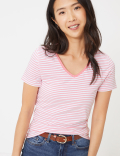 Cotton Striped Fitted T-Shirt