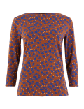 Floral Print 3/4 Sleeve Fitted T-Shirt