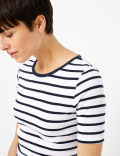 Pure Cotton Striped Regular Fit T-Shirt