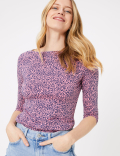 Cotton Animal Print Fitted T-Shirt