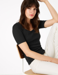 Pure Cotton Scoop Neck Regular Fit T-Shirt