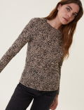 Animal Print Relaxed Long Sleeve Top