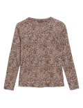 Animal Print Relaxed Long Sleeve Top