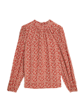Printed High Neck Blouse