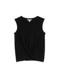 Linen Blend Twist Front Vest