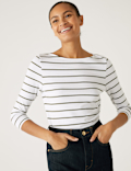 Cotton Rich Striped Slim Fit T-Shirt