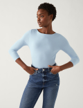 Cotton Rich Slim Fit 3/4 Sleeve T-Shirt