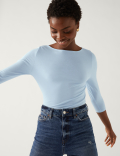 Cotton Rich Slim Fit 3/4 Sleeve T-Shirt