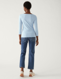 Cotton Rich Slim Fit 3/4 Sleeve T-Shirt