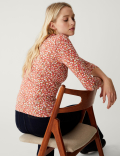 Cotton Rich Printed Slim Fit Top