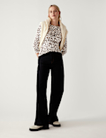 Cotton Rich Printed Slim Fit Top