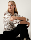 Cotton Rich Printed Slim Fit Top