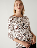 Cotton Rich Printed Slim Fit Top