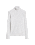 Cotton Rich Ribbed Funnel Neck Top