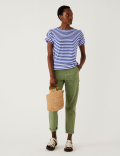Linen Rich Striped T-Shirt