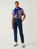 Linen Rich Striped T-Shirt