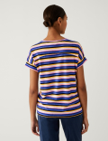 Linen Rich Striped T-Shirt