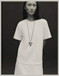 Cotton Rich Sheer Panel T-Shirt Dress