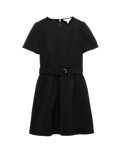 Puff Sleeve Belted Mini Skater Dress