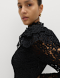 Lace High Neck Mini Column Dress