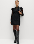 Lace High Neck Mini Column Dress