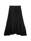 Pleated Midi Asymmetric Skirt