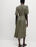 Floral V-Neck Midi Tea Dress