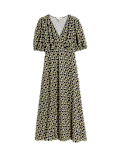 Floral V-Neck Midi Tea Dress