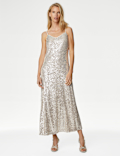 Sequin V-Neck Midaxi Cami Dress