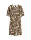 Animal Print Round Neck Mini Shift Dress