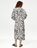 Printed V-Neck Midi Tea Dress