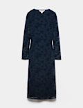 Jersey Flora Flockedl Midaxi Column Dress