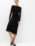 Jersey Flora Flockedl Midaxi Column Dress