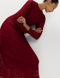 Jersey Knitted Lace Midaxi Dress