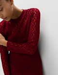 Jersey Knitted Lace Midaxi Dress