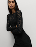 Jersey Knitted Lace Midaxi Dress