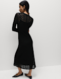 Jersey Knitted Lace Midaxi Dress