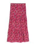 Printed Midaxi Tiered Skirt