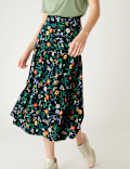 Printed Midaxi Tiered Skirt
