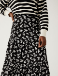 Printed Midaxi Tiered Skirt