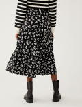 Printed Midaxi Tiered Skirt