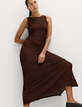 Cotton Rich Textured Midaxi Column Dress