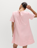 Pure Cotton Denim Mini T-Shirt Dress