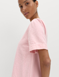 Pure Cotton Denim Mini T-Shirt Dress